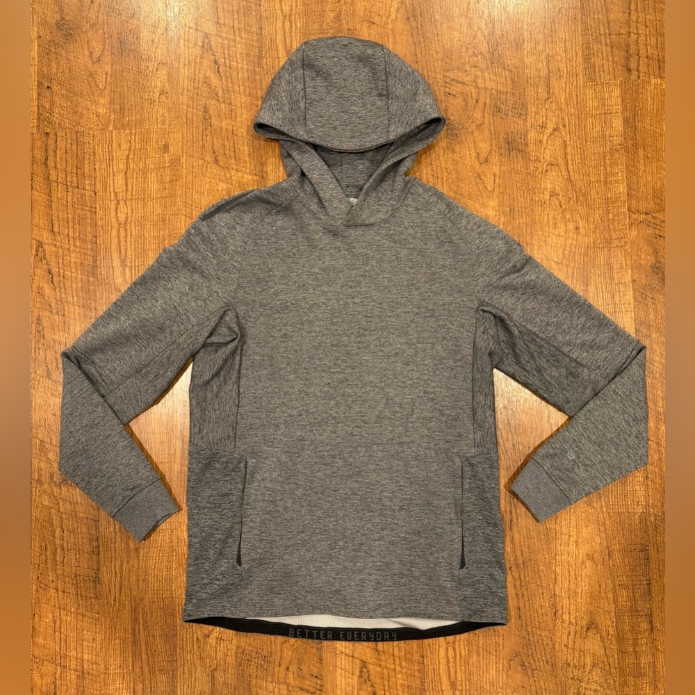 Lululemon Sweatshirt Grey Textured Tech Hoodie Mesh Ventilation Pullover Men’s S